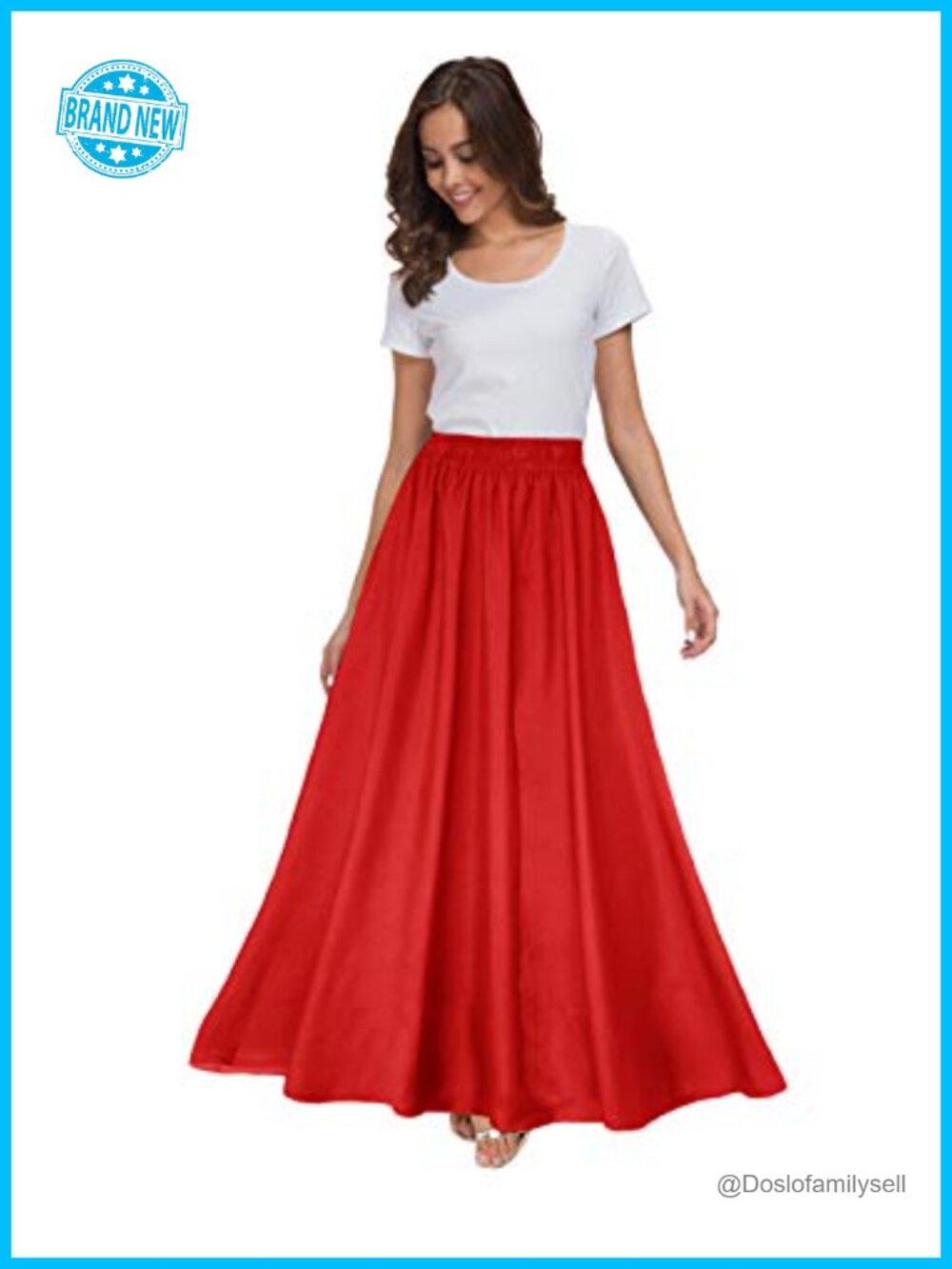 Womens Chiffon Retro Maxi Skirt Vintage Ankle-Length Flowy